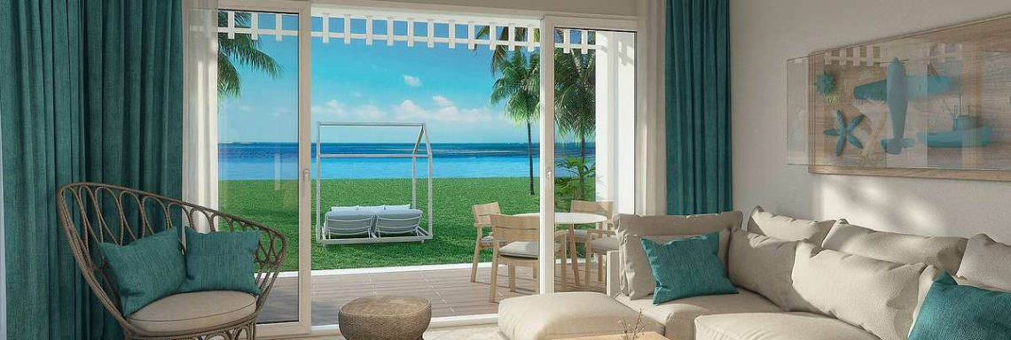 Club Med Punta Cana, en République Dominicaine - Vue de l'intérieure d'une suite faisant face à la mer