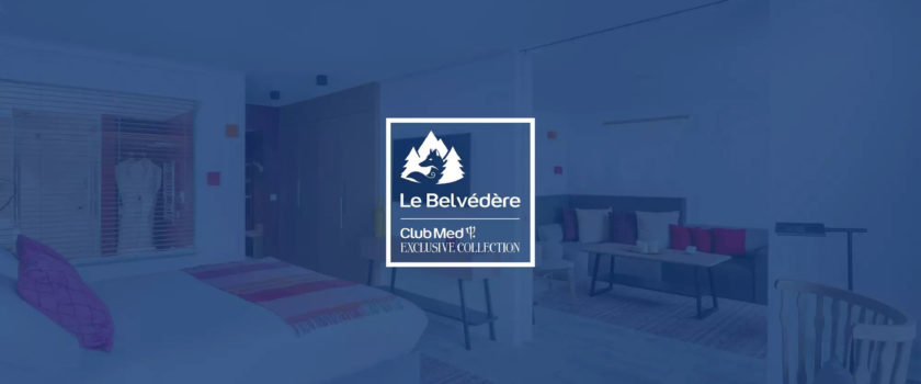 Club Med Arcs Panorama, en France - Photo du logo sur fond bleu de la Collection Exclusive Le Belvédère